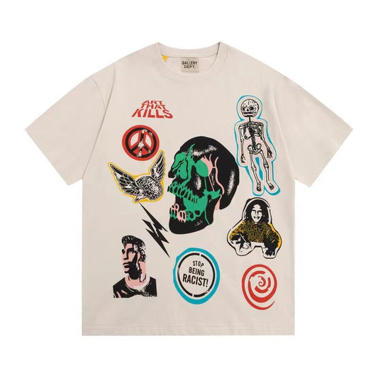 GALLERY DEPT Illadox Graphic Print Tee In Cream