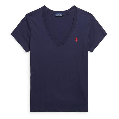 Ralph Lauren Cotton Short Sleeve V Neck Tee Cruise Navy