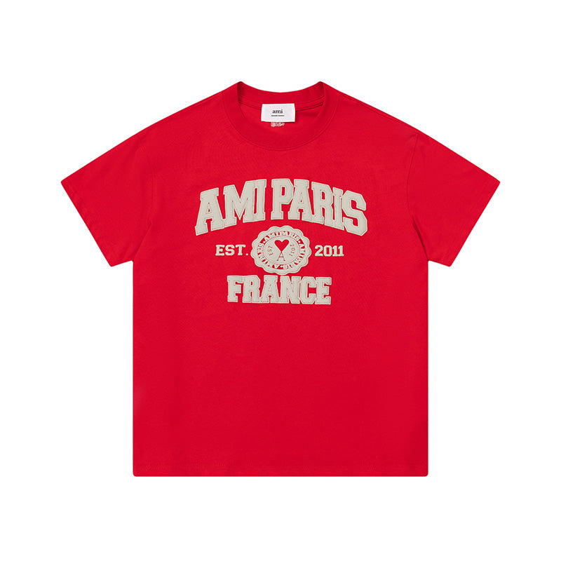 AMI Paris France Logo Tee Red