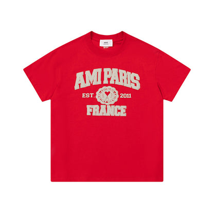 AMI Paris France Logo Tee Red