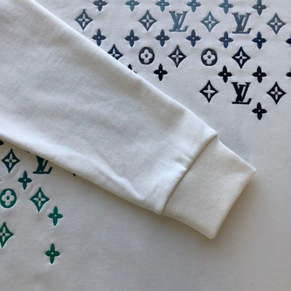 LOUIS VUITTON EMBROIDERED COTTON SWEATSHIRT MILK WHITE – LH065