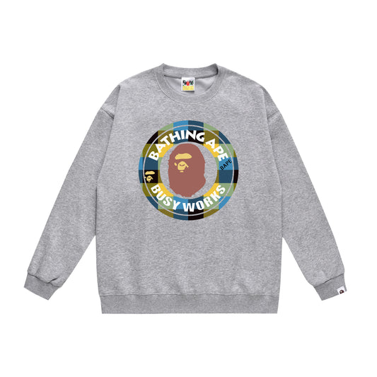 A Bathing Ape Seal Logo Print Hoodie Grey