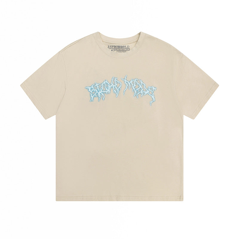 Travis Scott Cactus Jack Lightning Logo Tee Cream