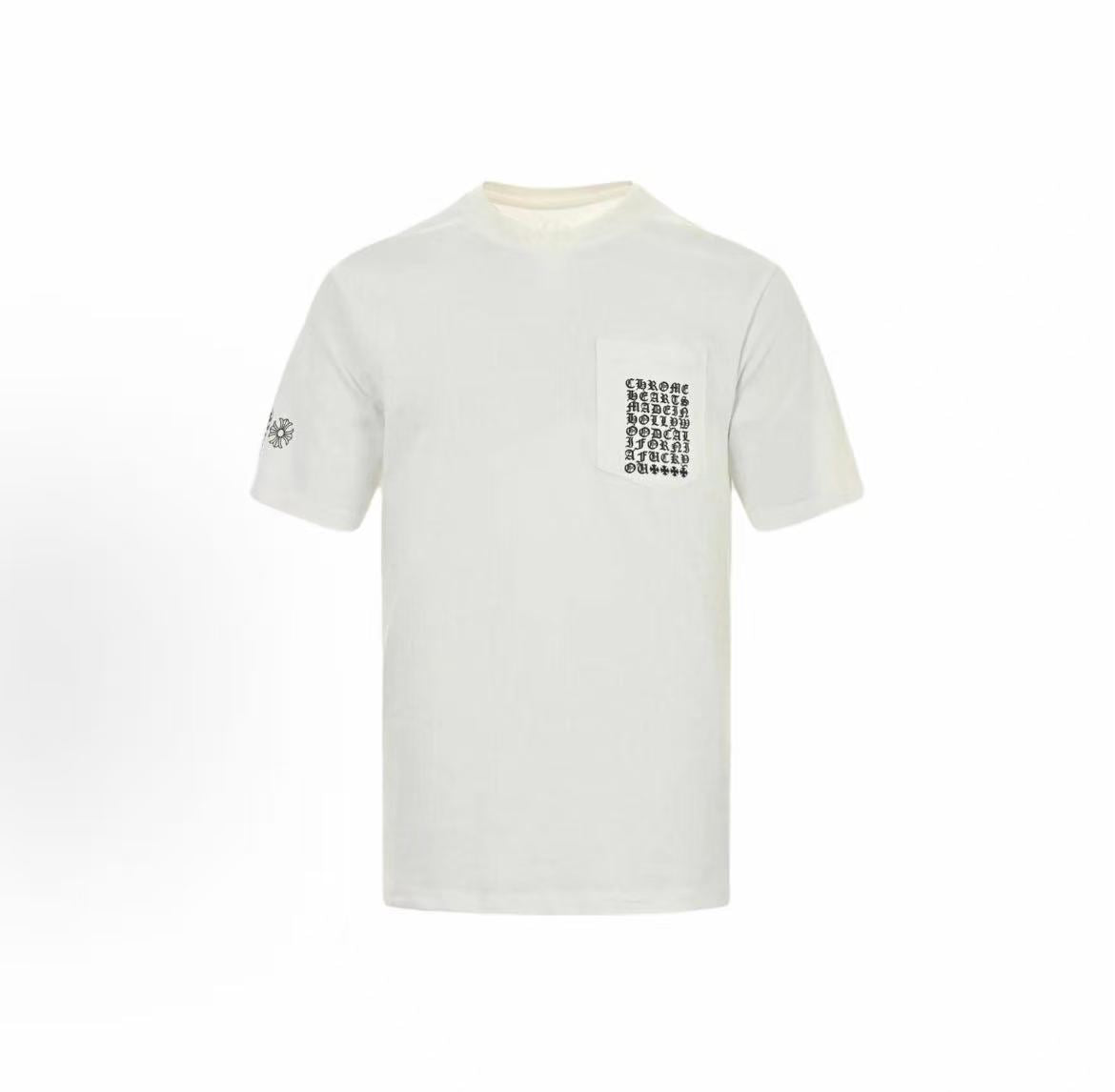 Chrome Hearts Classic Elements Logo Casual Round-neck Short-sleeved T-shirt (For Both Men and Women)