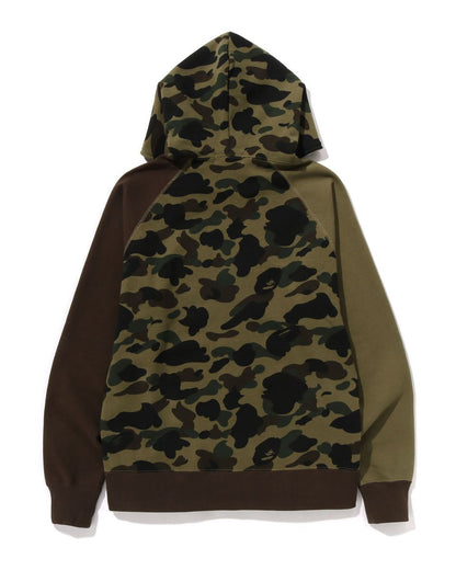 A Bathing Ape 1st Camo Crazy College Full Zip Hoodie In Amry Green