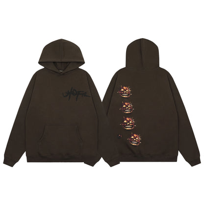 Travis Scott Skeleton Print Hoodie Khaki