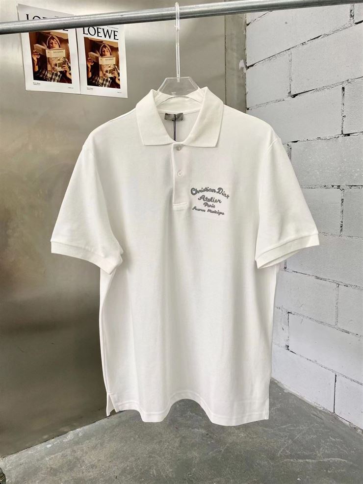 ‘CHRISTIAN DIOR ATELIER’ POLO SHIRT WHITE COTTON PIQUÉ – DOT019