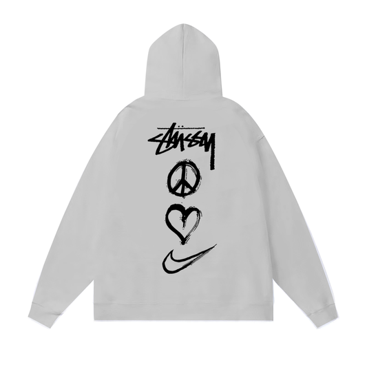 STUSSY ×NIKE  HOODIE GREY