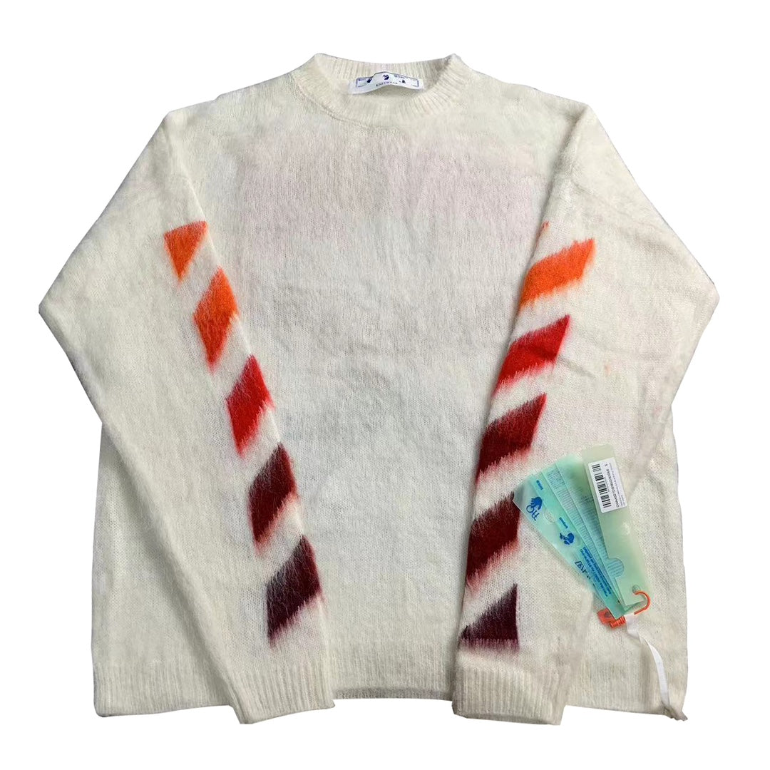 Off-White mohair hoodie beige/orange