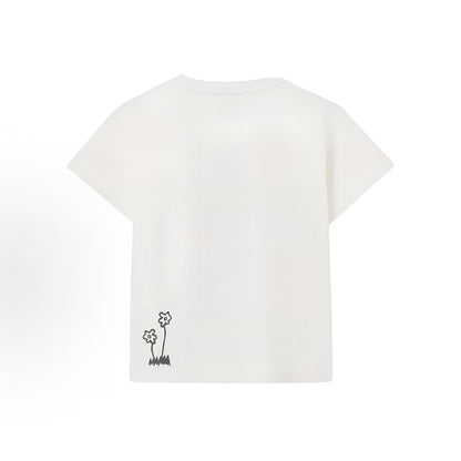 GUCCI T-shirt, Spring/Summer 2026 Early Spring Vacation Collection, Bear and Cloud Print Cotton Round-neck Short Sleeve, Baby to Toddler