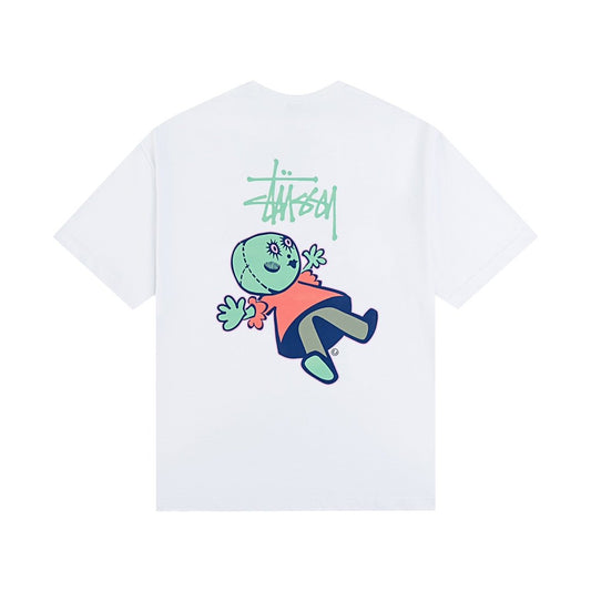 STUSSY ALIEN PRINT TEE WHITE