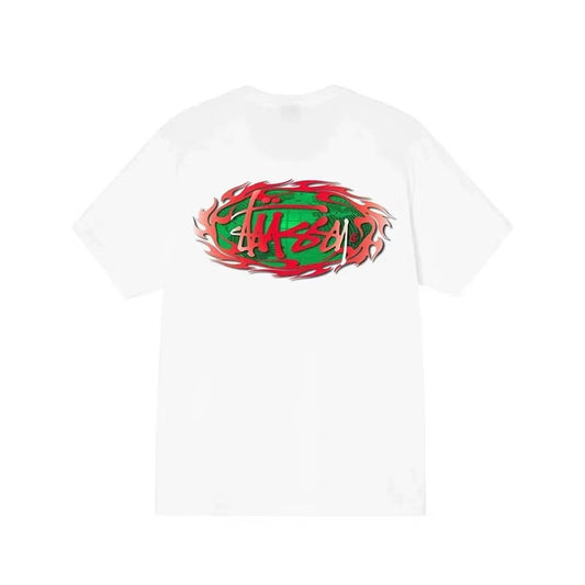 STUSSY BIG OVAL TEE WHITE