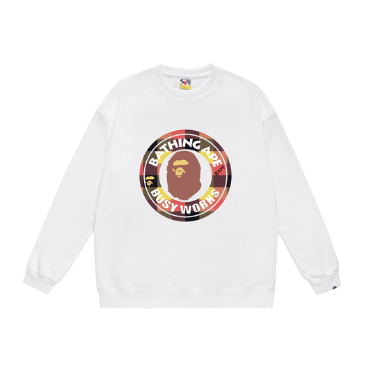A Bathing Ape Seal Logo Print Hoodie White