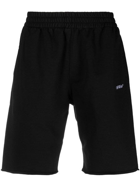 Off-white Bermuda with sketch diag motif
