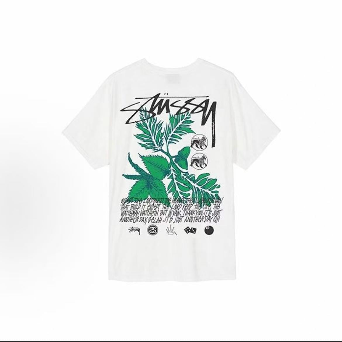 Stussy Bloom Tee - Floral Leaf Tour Short-Sleeved American Retro T-Shirt for Men