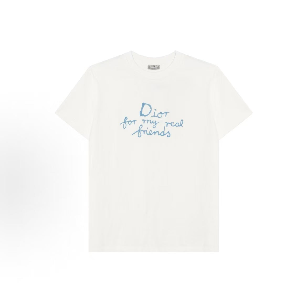 DIOR Dior SS25 Dior and HYLTON NEL Summer Men's Collection Logo Letter Embroidery Round-neck Pullover Short-Sleeved T-Shirt Men's Style White