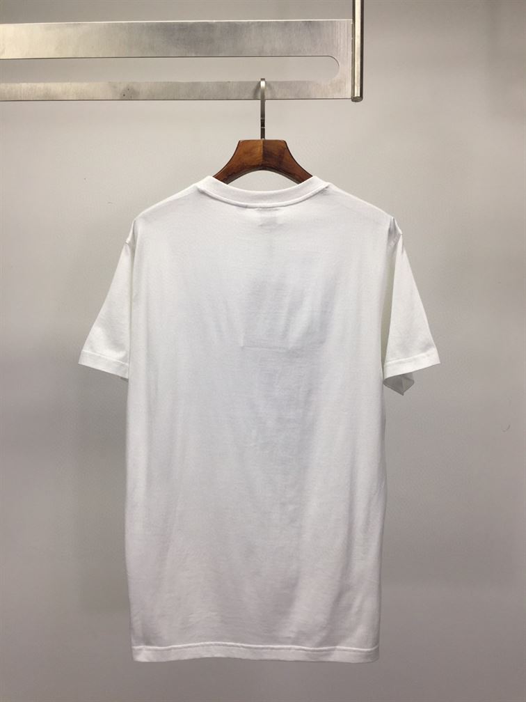 BURBERRY LOGO PRINT COTTON OVERSIZED T-SHIRT IN WHITE/BLUE – BRS005