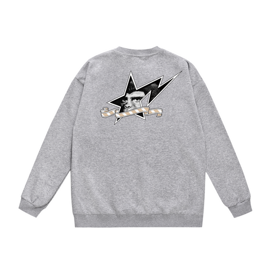 A Bathing Ape Logo Print Hoodie Grey