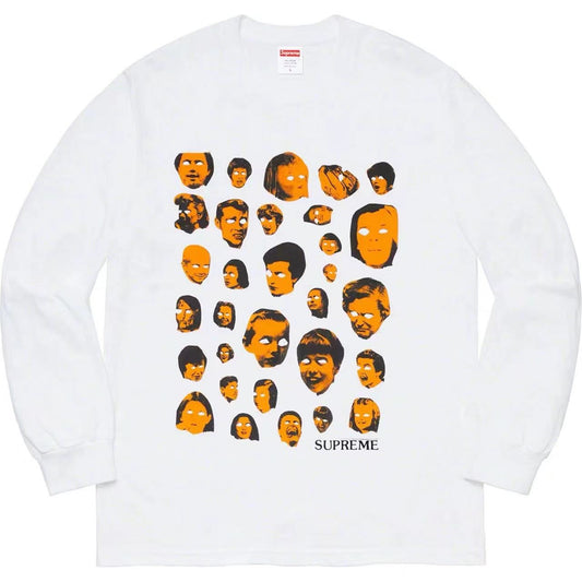 Supreme Face Print Long Sleeve Tee White