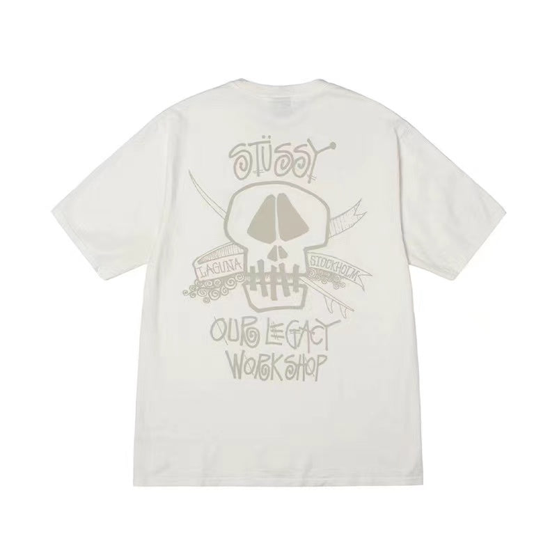 STUSSY SURFING SKULL TEE WHITE