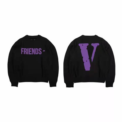 VLONE Letters Logo Print Hoodie Black/Purple