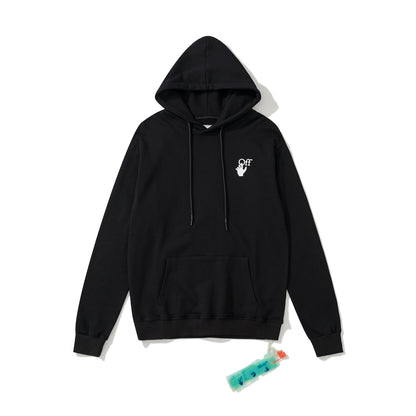 Off-White 866 doodle arrow print hooded sweater black