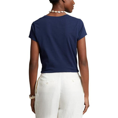 Ralph Lauren Cotton Short Sleeve V Neck Tee Cruise Navy