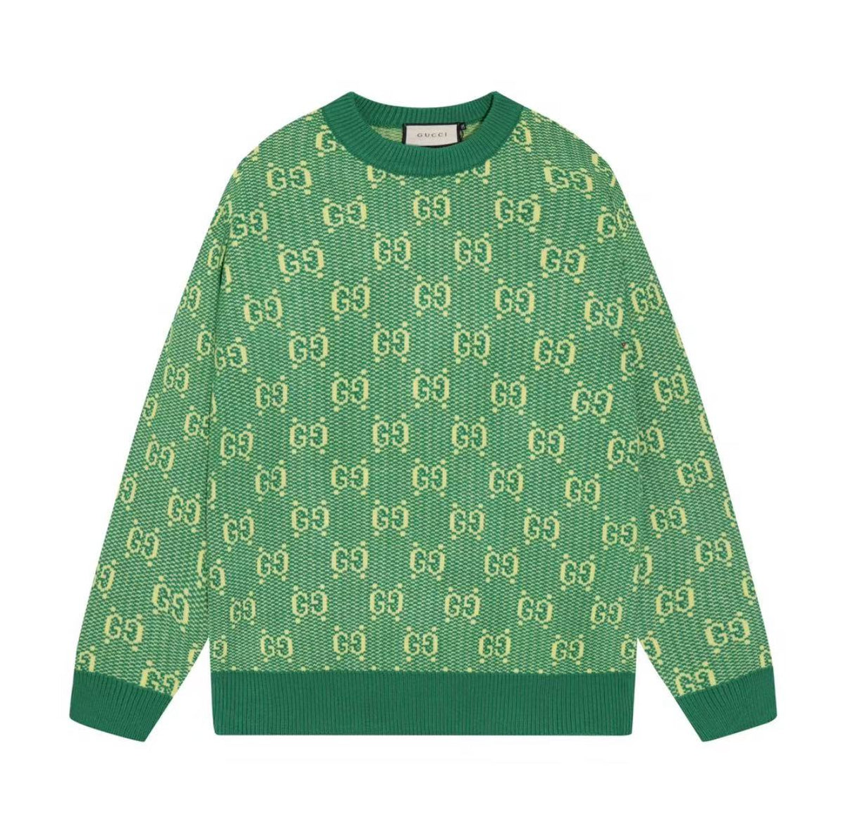 GUCCI 2023 Fall Logo Print Round-neck Pullover Short-Sleeve Jacket for Men - Green