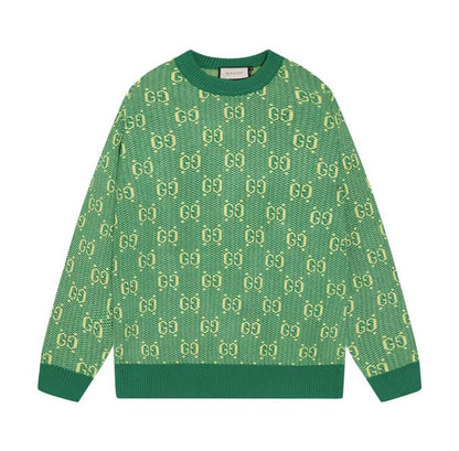 GUCCI 2023 Fall Logo Print Round-neck Pullover Short-Sleeve Jacket for Men - Green