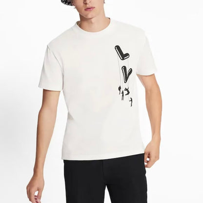 LOUIS VUITTON Paratrooper Print Round-neck Pullover Short-Sleeve T-Shirt for Men - White