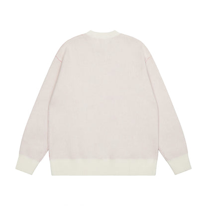 STUSSY  DICE PRINT SWEATER CREAM/RED