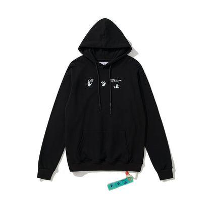 Off-White 2023 doodle arrow print hooded sweater black
