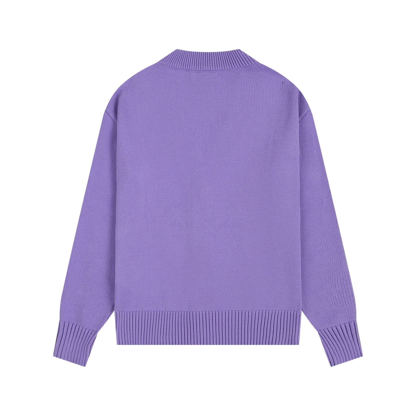 AMI Big Logo Button Sweater Purple