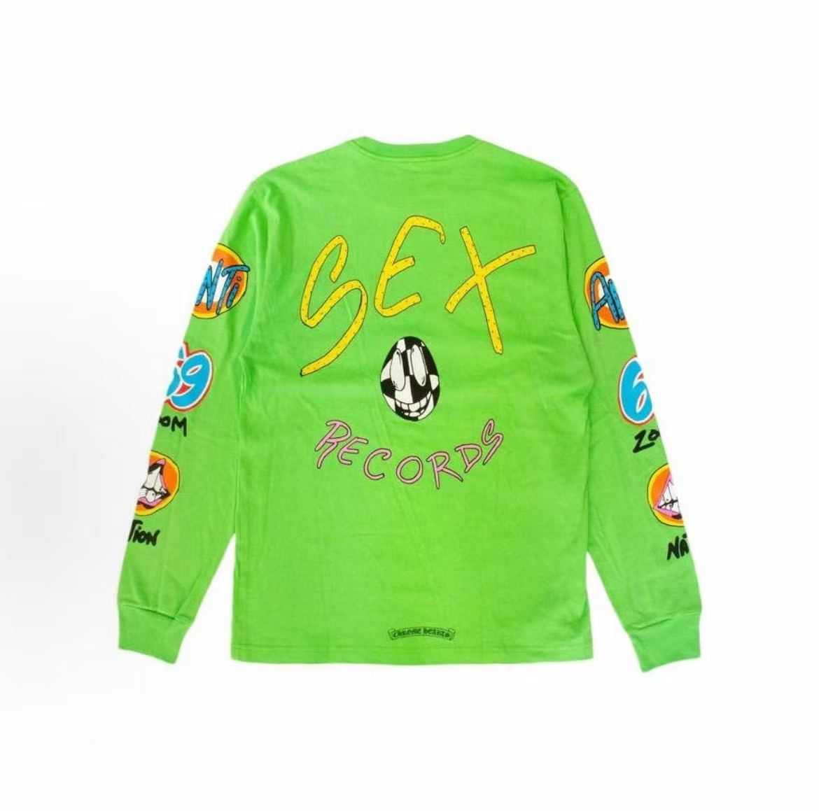 Chrome Hearts Matty Boy series Logo printed hooded pullover long-sleeved T-shirt, same style for both men and women, green color