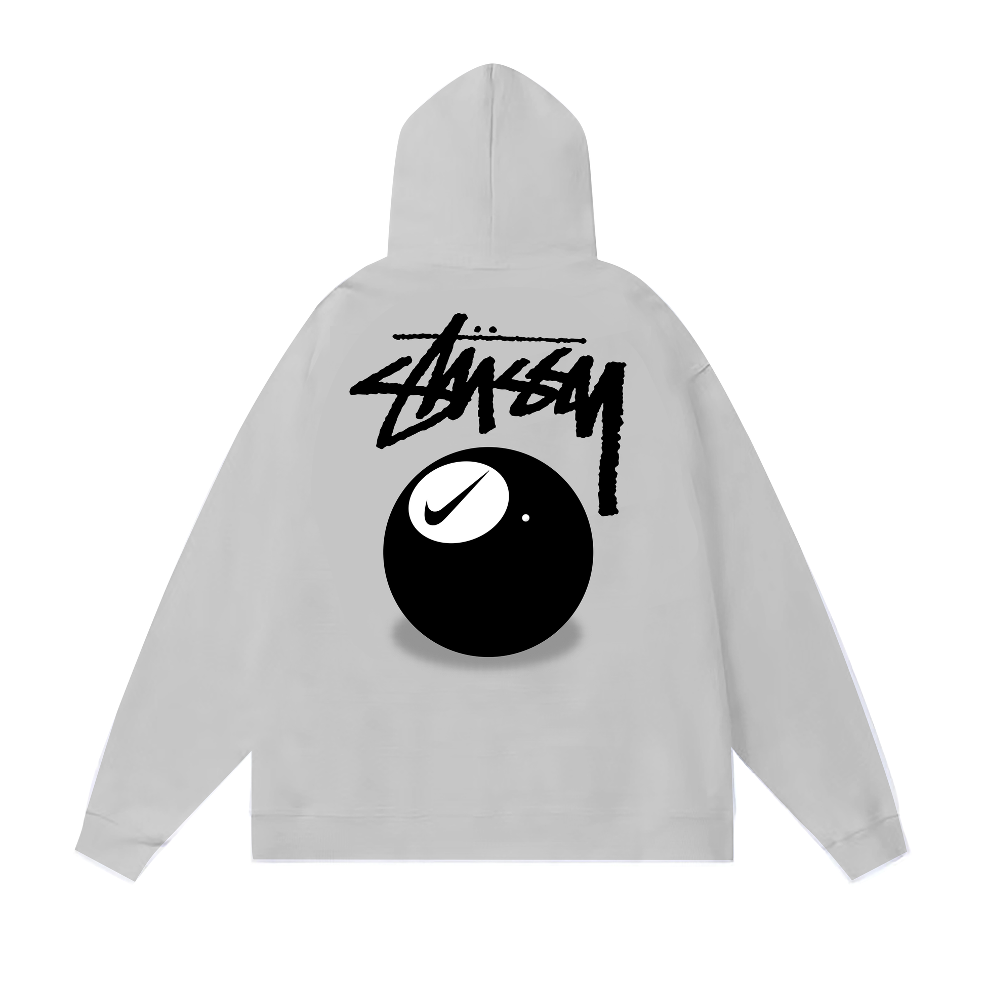 STUSSY BALL PRINT HOODIE GREY