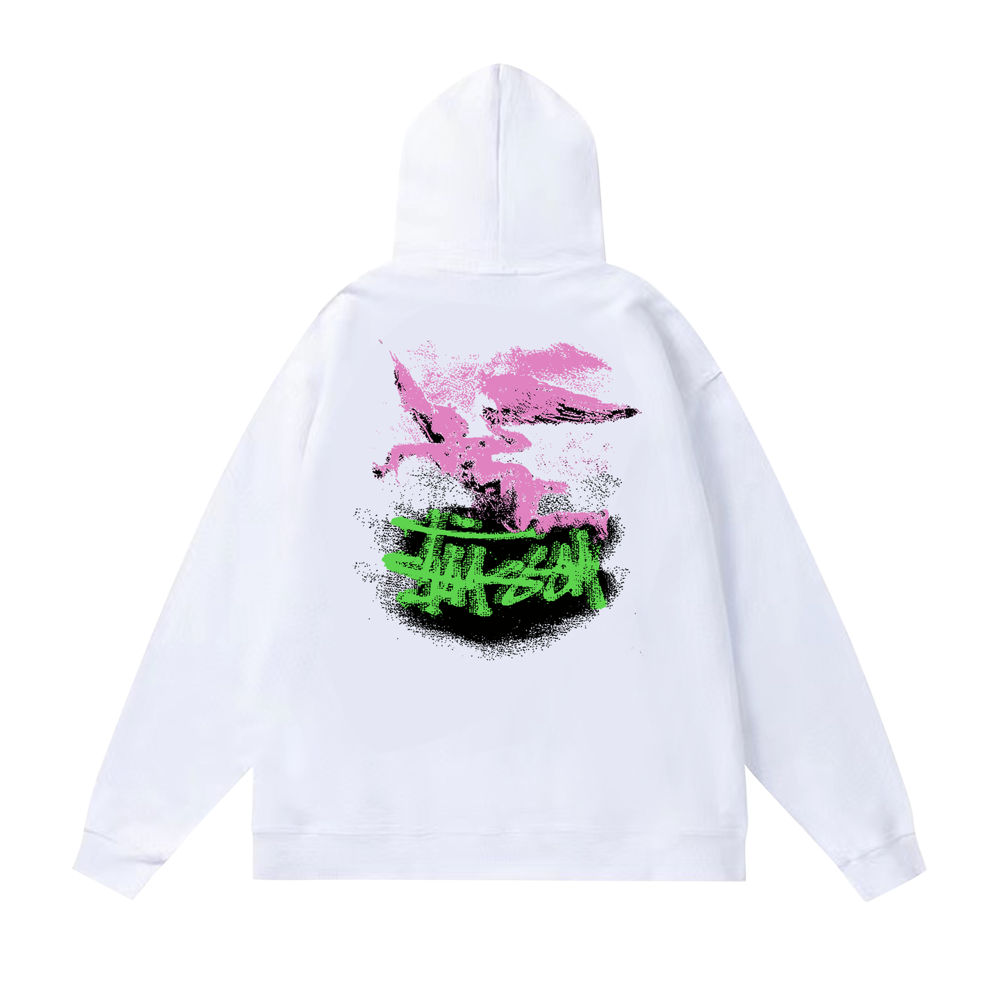 STUSSY PEGASUS PRINT HOODIE WHITE