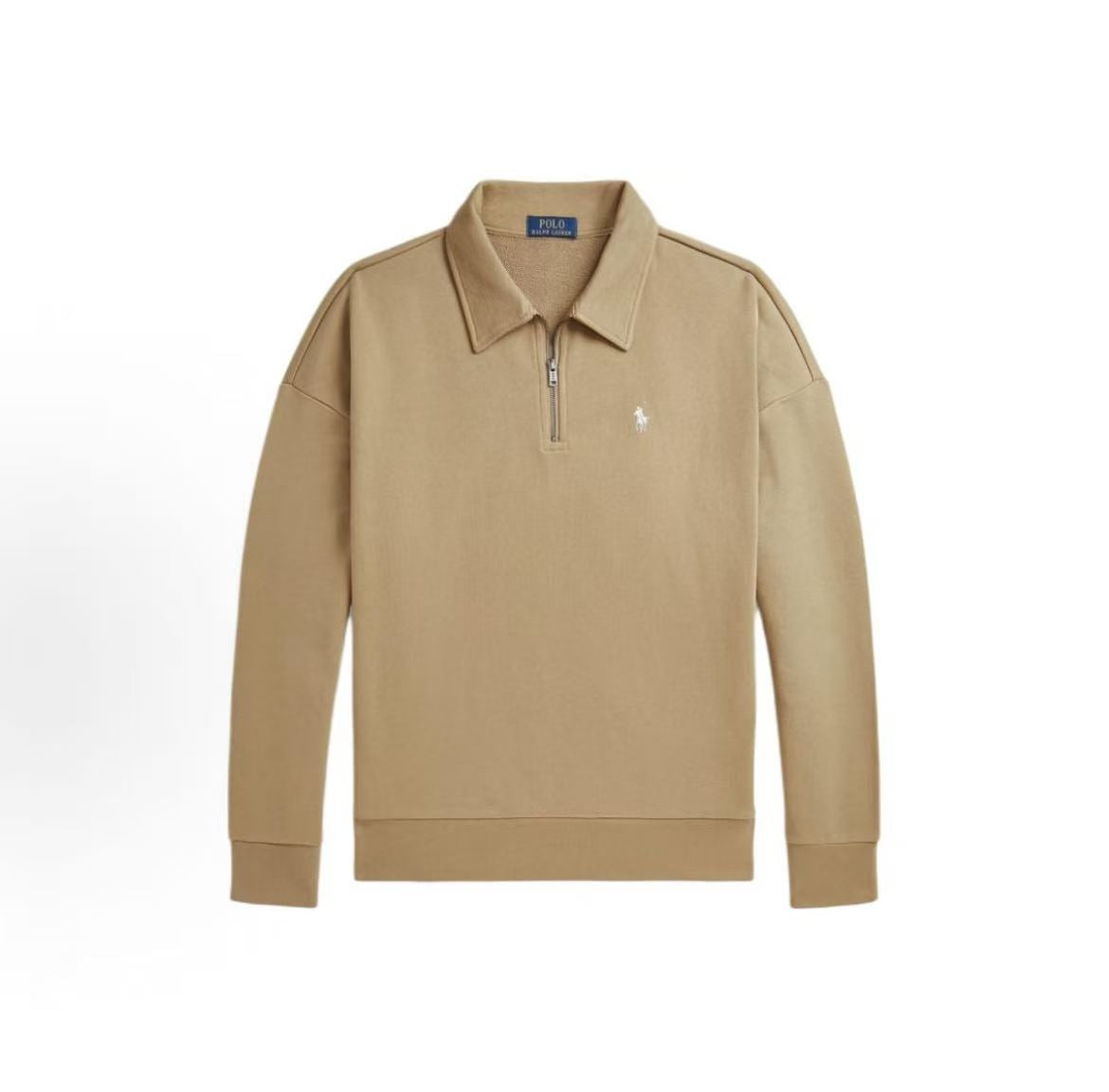 Ralph Lauren Solid Color Cotton Sport Sweatshirt for Men, Khaki