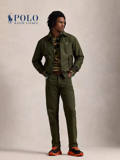 Ralph Lauren Solid-color Logo Embroidered Zipper Long-Sleeve Jacket Coat for Men - Green