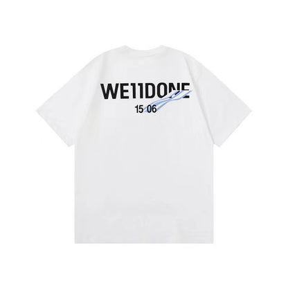 WE11DONE Wave Pattern Tee White