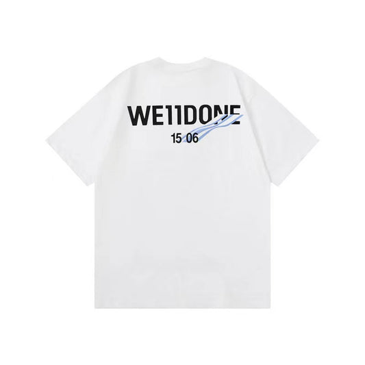WE11DONE Wave Pattern Tee White