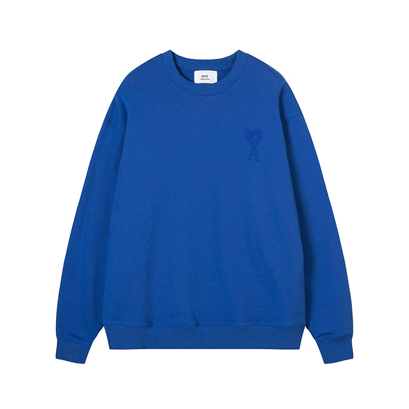 AMI Classic Logo Crewneck Hoodie Blue