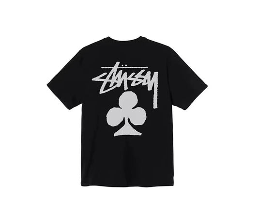 STUSSY  CLOVER PRINT TEE BLACK