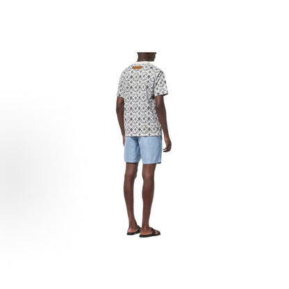 LOUIS VUITTON Logo fully printed casual crew-neck short-sleeved T-shirt for men, in black color.