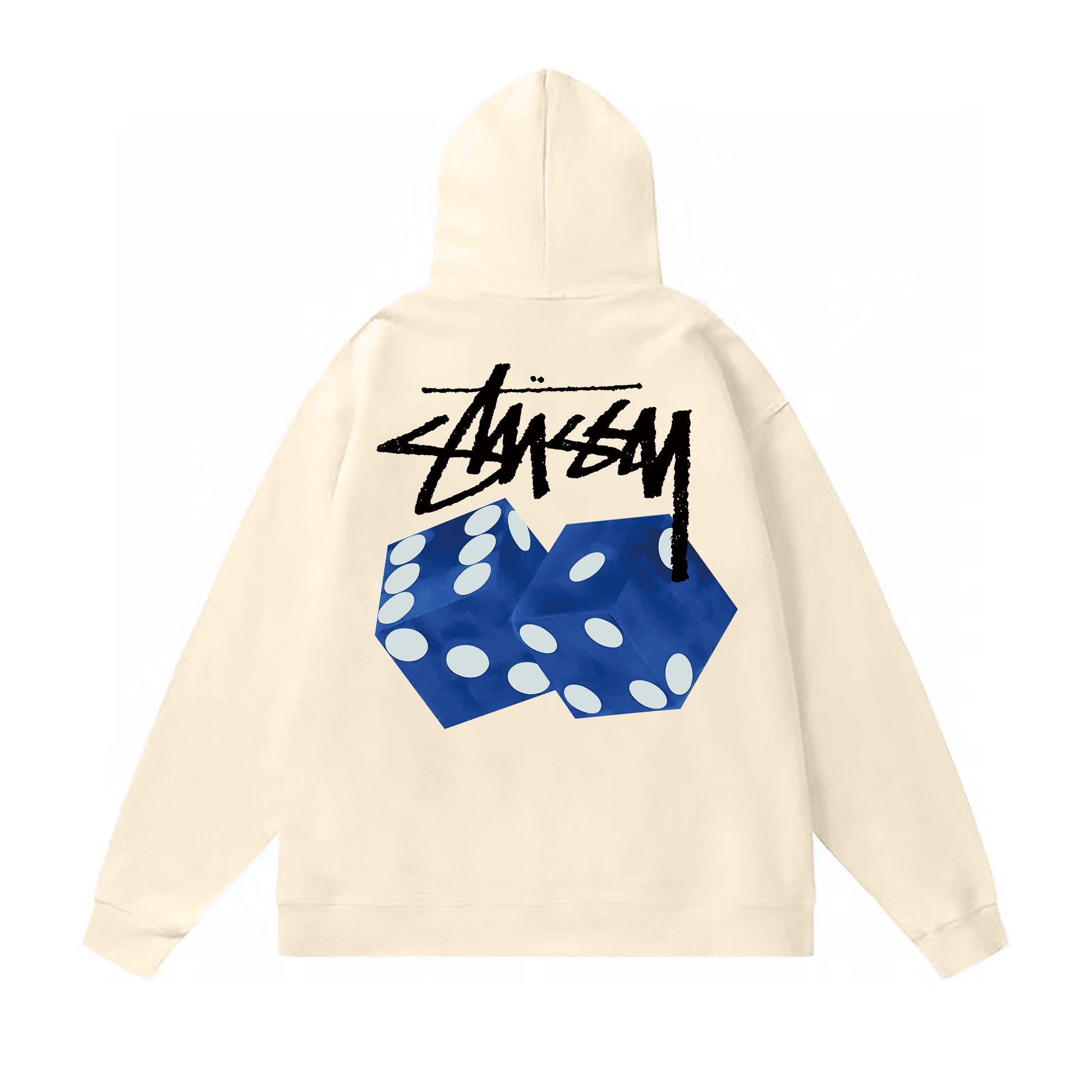 STUSSY DICE PRINT HOODIE CREAM