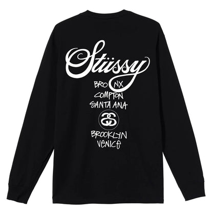 STUSSY WORLD TOUR CREW LONG SLEEVE TEE