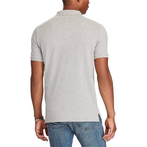 Ralph Lauren Slim Fit Stretch Mesh Polo Grey/Navy