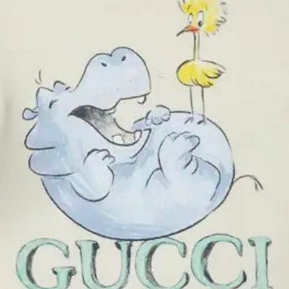 GUCCI T-shirt - Children's clothing - Letter print round-neck straight-leg short-sleeved - White - Infant to Toddler