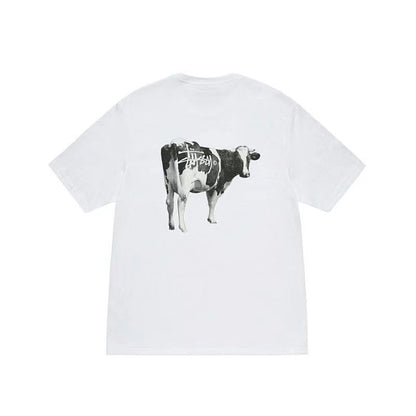 STUSSY COW PRINT TEE WHITE