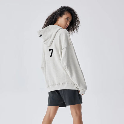 FOG FEAR OF GOD Season 7 main line flocked ABC letter hoodie casual loose sweatshirt gray