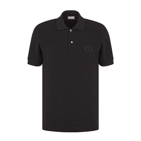 DIOR CD ICON POLO SHIRT BLACK COTTON PIQUÉ – DOT026